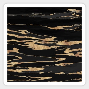 Gold Black Marble Abstract Painting Sticker